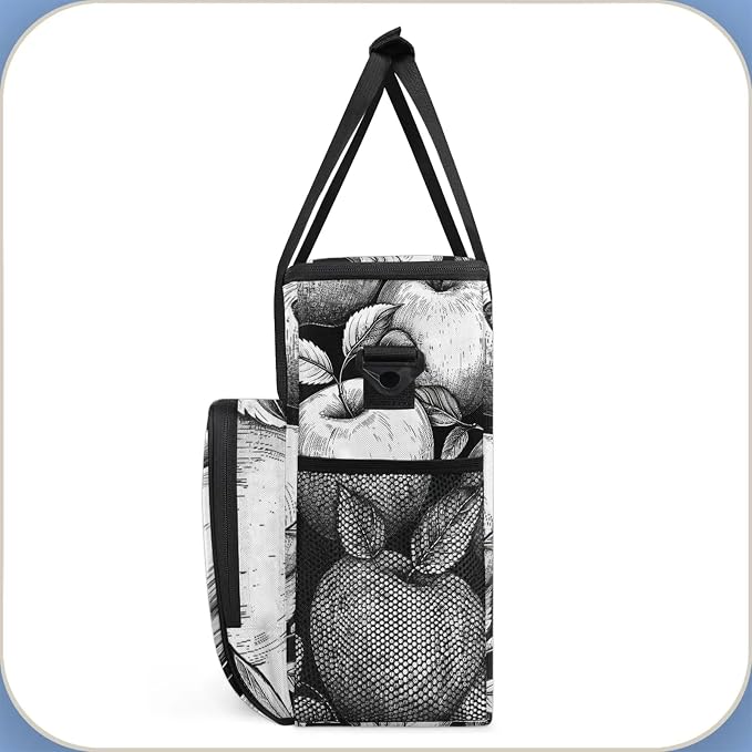 Black And White Apples Coffee Maker Carring Bag, Large Insulated Storage - Image 4
