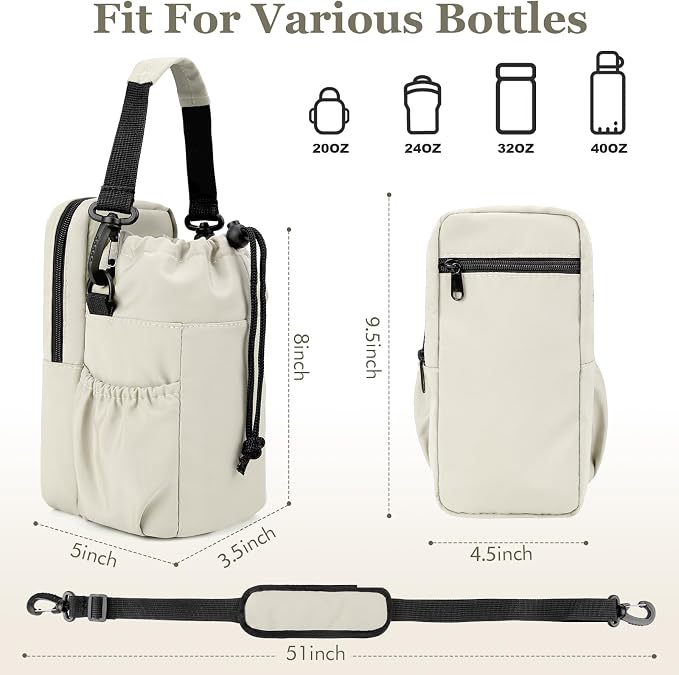 Water Bottle Holder with Strap, 32/40oz Insulation Water Bottle Carrier Bag - Image 5