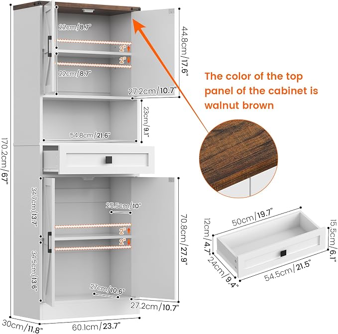 67" Tall Farmhouse Pantry Cabinet - Image 2