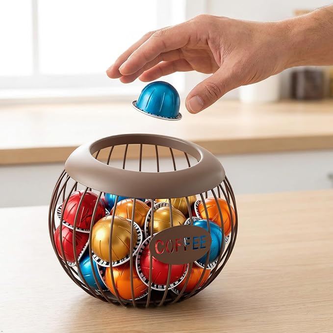Brown Coffee Pod Holder Basket Compatible - Image 8
