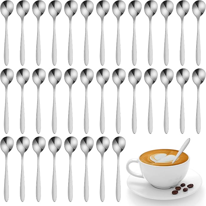 Yinkin 50 Pcs Demitasse Espresso Spoons 4.92" Stainless Steel Tablespoons Metal by Yinkin