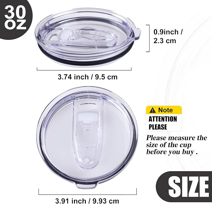 3 Replacement Lids for Stainless Steel Tumbler Travel Cup, Leak and Spill - Image 2