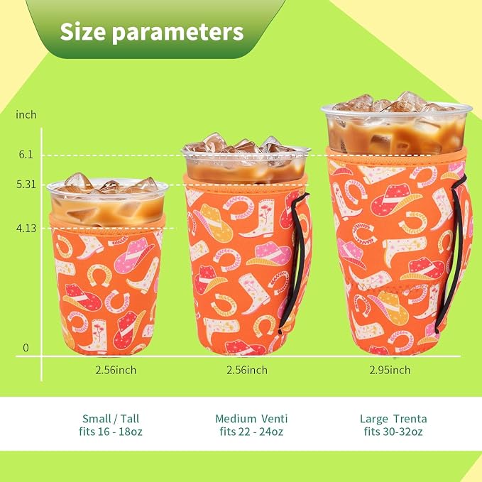3 Pack Iced Coffee sleeve Insulated Neoprene Cup Sleeves - Image 2