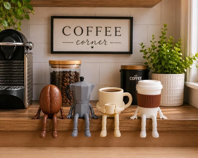 Funny Coffee Figurines Set – Bar Decor – Cute Accessories - Image 2