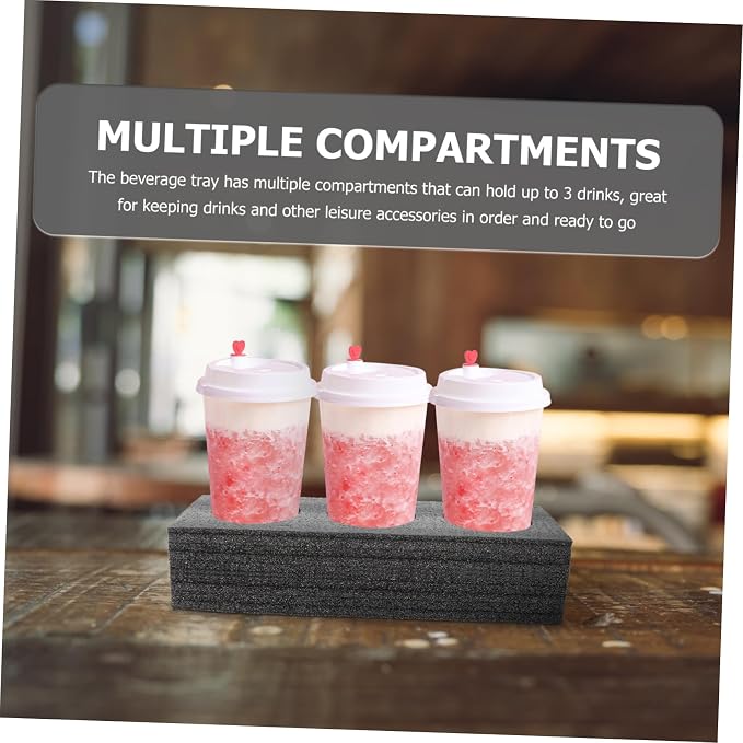 2pcs Milk Tea Drink Carrier Tray 3 Holes Foam Cup Holder - Image 4
