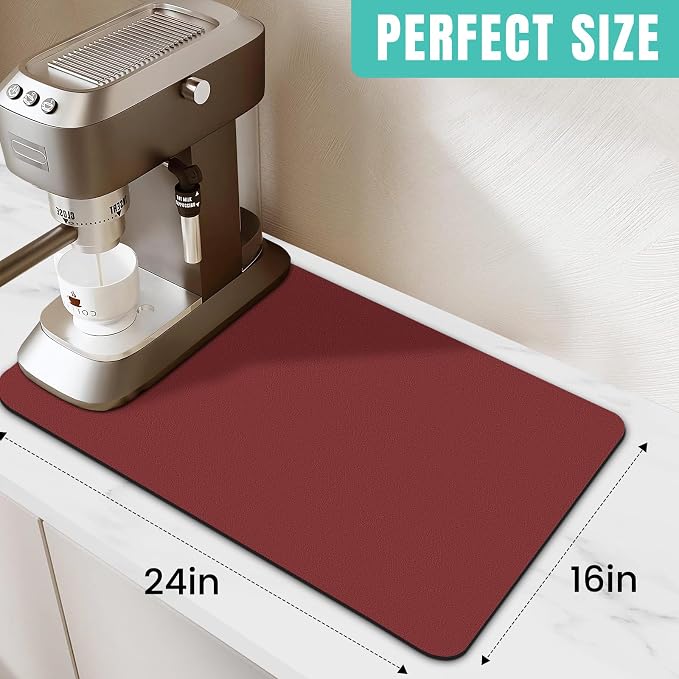WISELIFE Coffee Mat Super Absorbent Dish Drying Mat Coffee Bar Accessories Match - Image 2