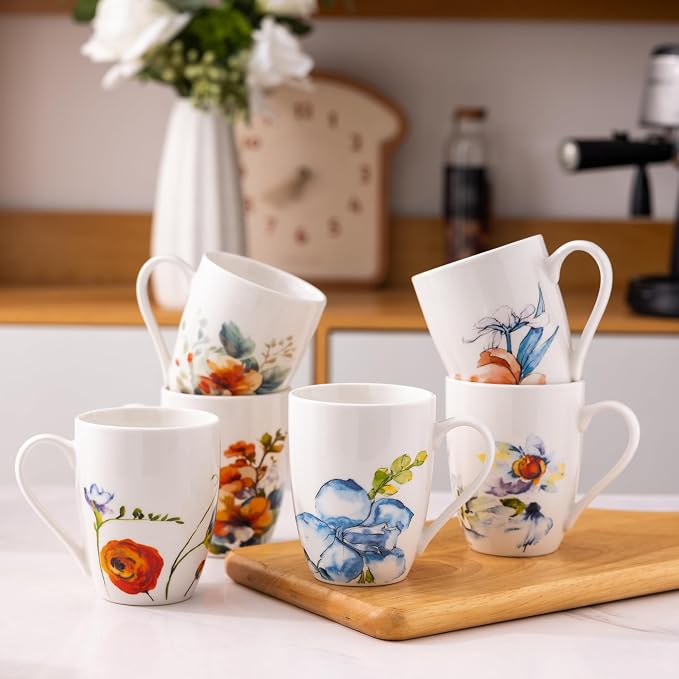 GBhome 12oz Coffee Mugs Set fo 6, Ceramic Coffee Mugs - Image 6