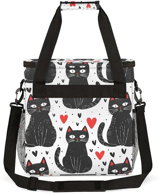 Cartoon Cats Coffee Maker Carring Bag, Large Insulated Storage Organizer Case - Image 5