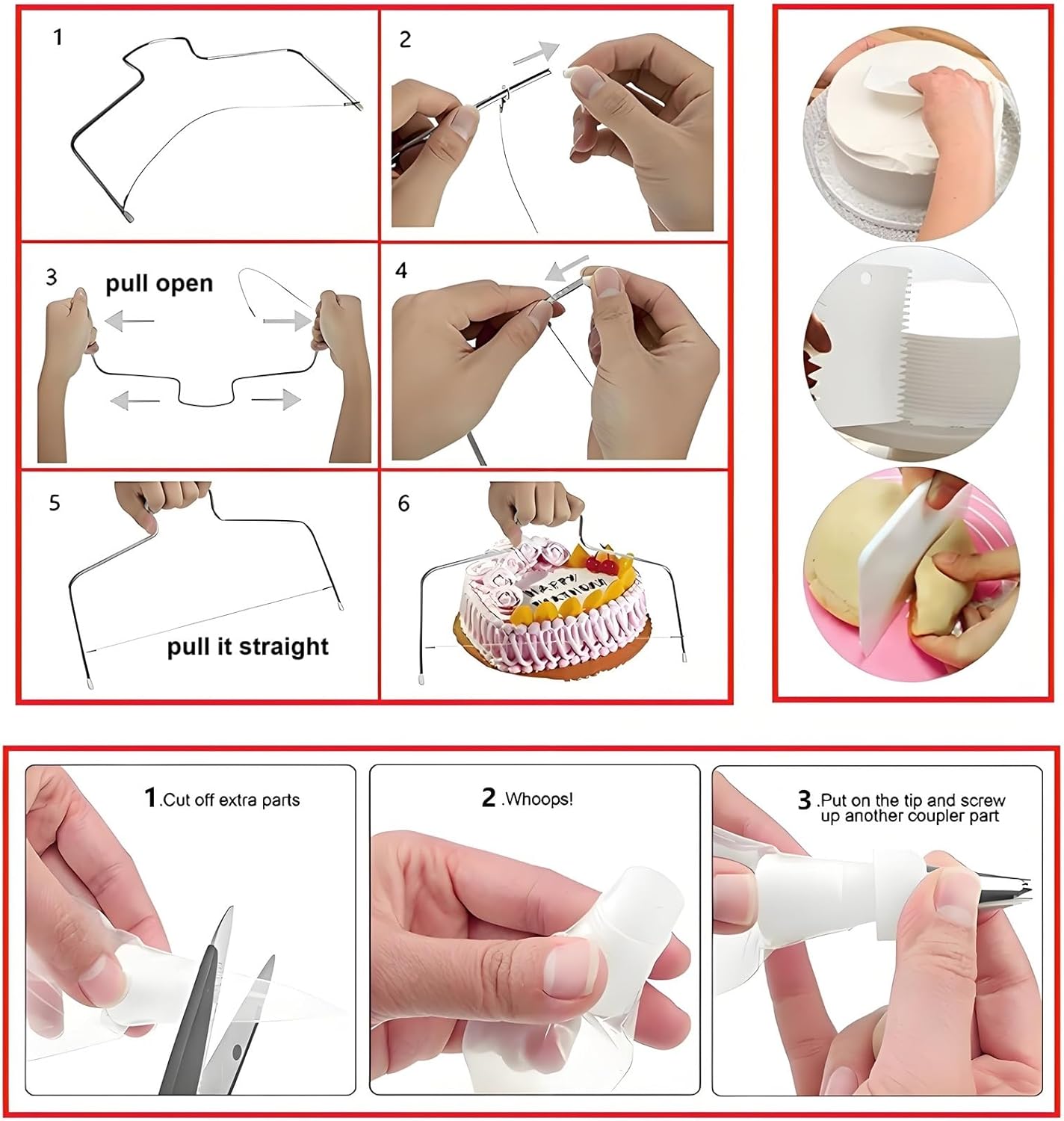 237 Pcs Cake Decorating Kit with Aluminium Alloy Rotating Cake Turntable,Cake Leveler,24 Numbered Icing Tips,2 Coupler,2 Spatulas,3 Comb Scrapers,100 Disposable Pastry Bags