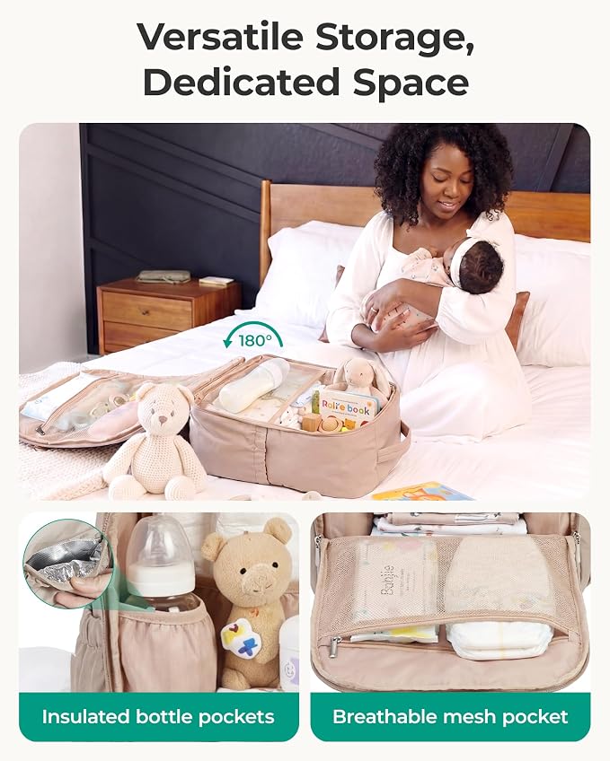 BAGSMART Baby Diaper Bag Backpack, Lightweight Puffy Diaper Bag - Image 3