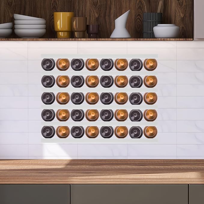 6pcs Adhesive Coffee Capsules Holder Wall Mounted Plastic Storage Rack - Image 7