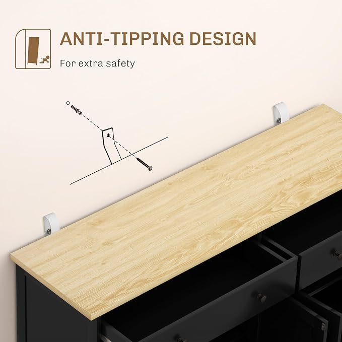 HOMCOM Sideboard Buffet Cabinet - Image 7