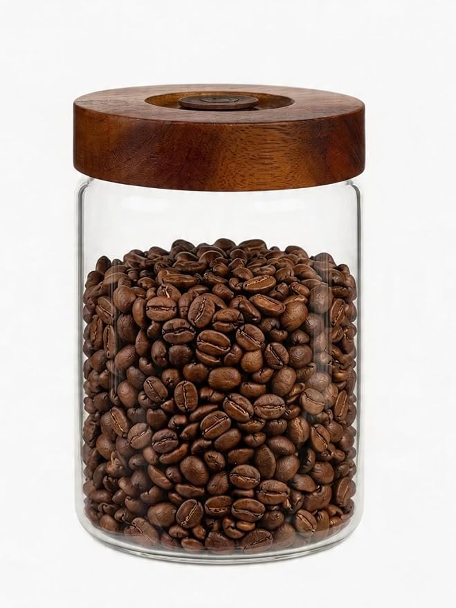 Coffee Canister, 9oz Airtight Glass Storage Jar by Tourdeus