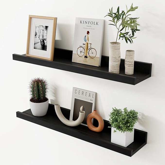 Acovy Floating Shelves for Wall, 24 inch Solid Wood Picture Ledge Shelf by Acovy