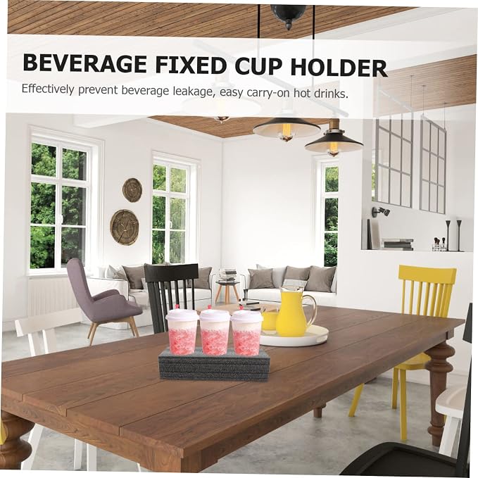 2pcs Milk Tea Drink Carrier Tray 3 Holes Foam Cup Holder - Image 8