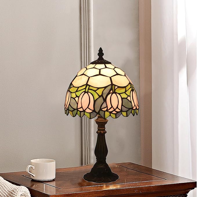 Tiffany Style Table Lamp, 8 Inch Small Antique Lamp, - Image 5