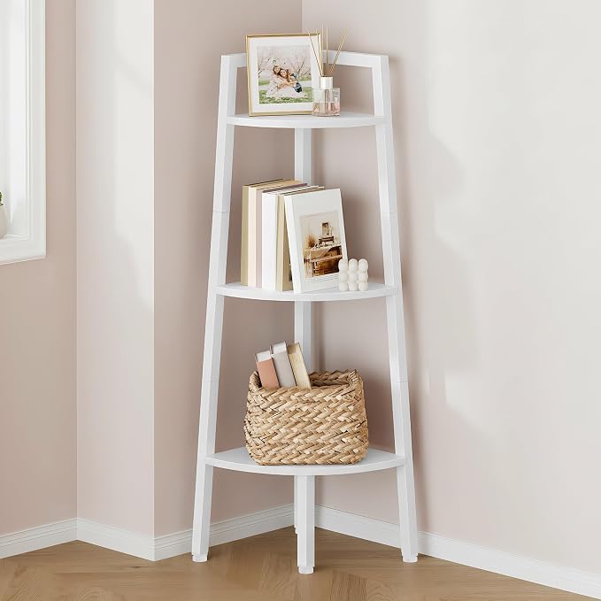 Hoctieon Corner Shelf, 3-Tier 40" Tall Corner Bookshelf, Rustic Ladder Shelf by Hoctieon