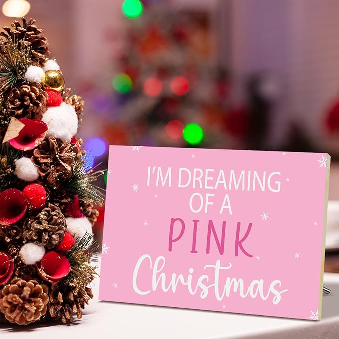 I'm Dreaming of a Pink Christmas Signs Pink Merry Christmas Signs - Image 4