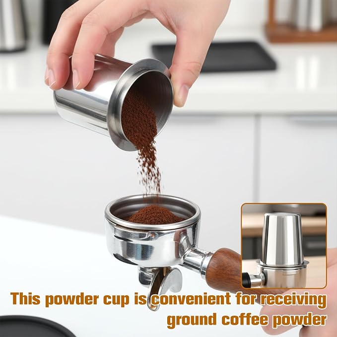 Coffee Dosing Cup 51mm Stainless Steel Coffee Bean Dosing Cup Coffees Grinder - Image 2
