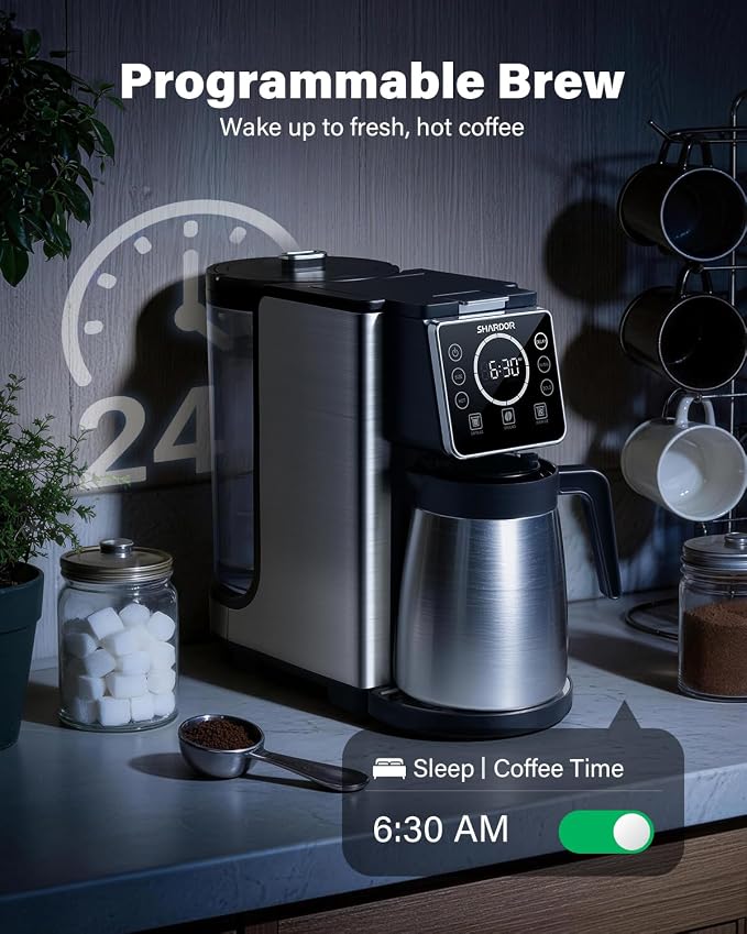 SHARDOR Programmable 5 Cup Drip Coffee Maker, Single Serve Hot & Iced Coffee - Image 5
