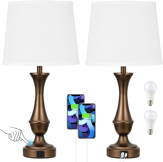 Seealle Upgraded Touch Lamps for Night Stands Set of 2 - Image 8