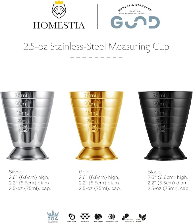 Homestia Gold Multi Unit Measuring Cup, Stainless Steel Bar Jigger - Image 9