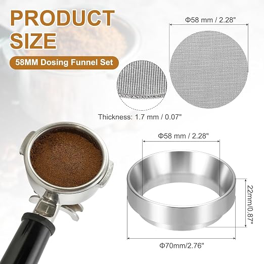 uxcell 58MM Espresso Dosing Funnel Set, 2.76 x 0.87 Dosing Funnel - Image 2