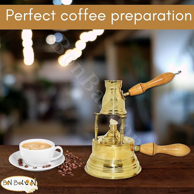 Al Bramony Brass Turkish Greek Coffee Alcohol Burner Maker Table Top Tabletop - Image 9