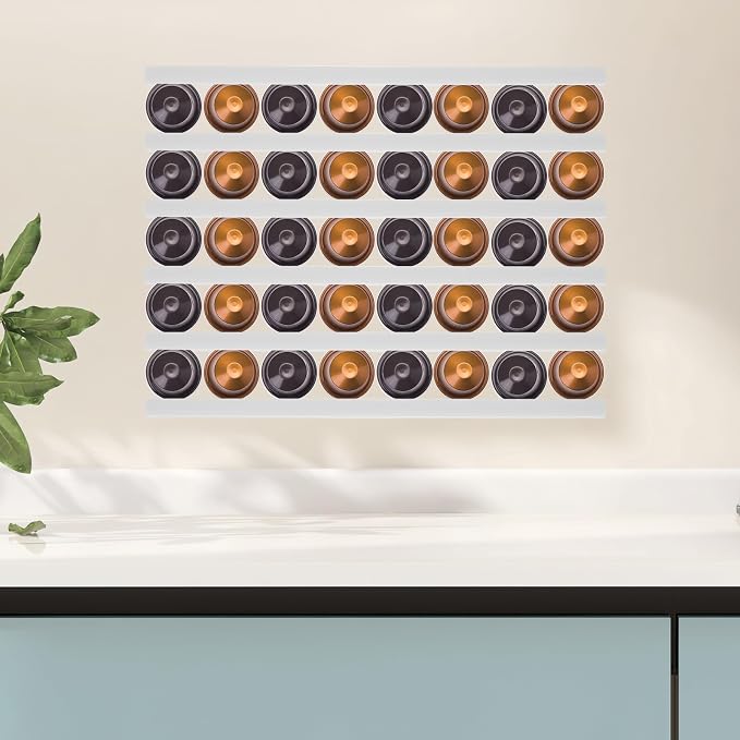 6pcs under Cabinet Coffee Capsule Holder Plastic Coffee Pod Rack Large Capacity - Image 6