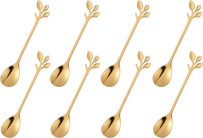 dcieiosul Gold Plated Stainless Steel Mini Coffee Espresso Spoon, Tableware by CAMDEA