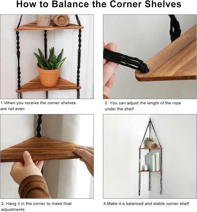 Artilady Macrame Corner Shelf Wall Hanging - Image 4