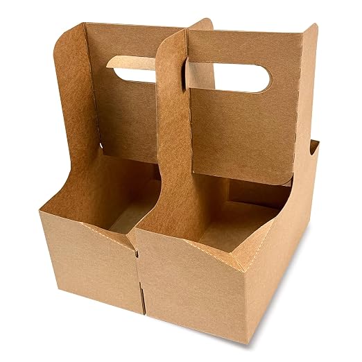 Nexboraque 50 Pack 2 Cup Kraft Drink Carrier - Image 3
