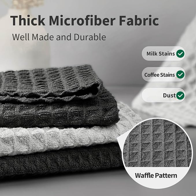 Barista Towel, Extra Thick Waffle Microfiber Coffee Cleaning Cloths, Espresso - Image 3