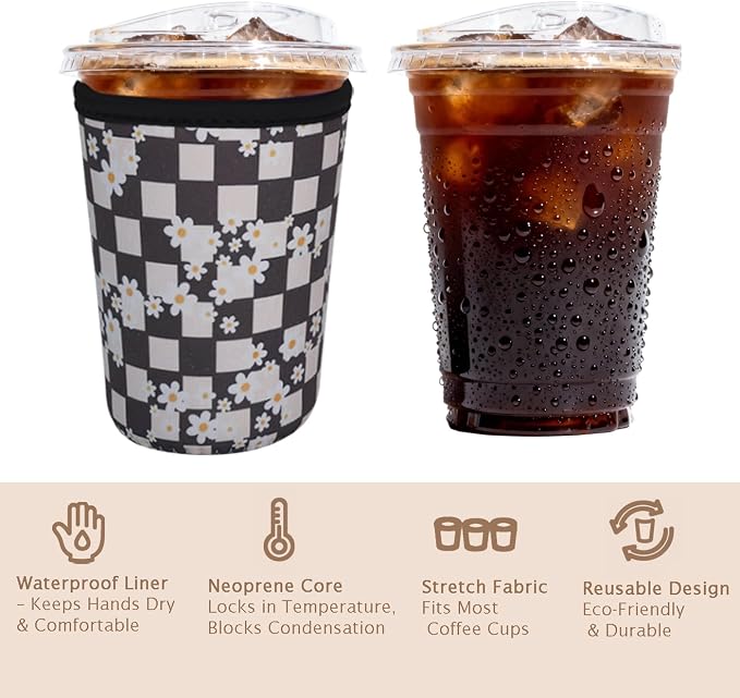 Reusable Insulated Sleeve for Iced Coffee Cup, Beverage Holder for Iced Coffee - Image 6