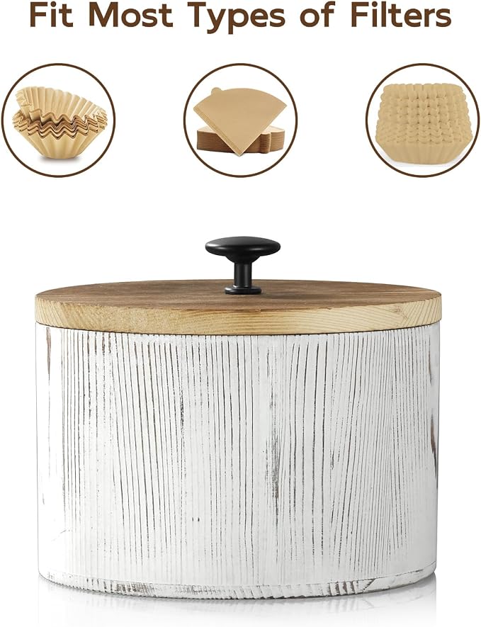 Coffee Filter Holder, Wood Filter Storage Container - Image 5