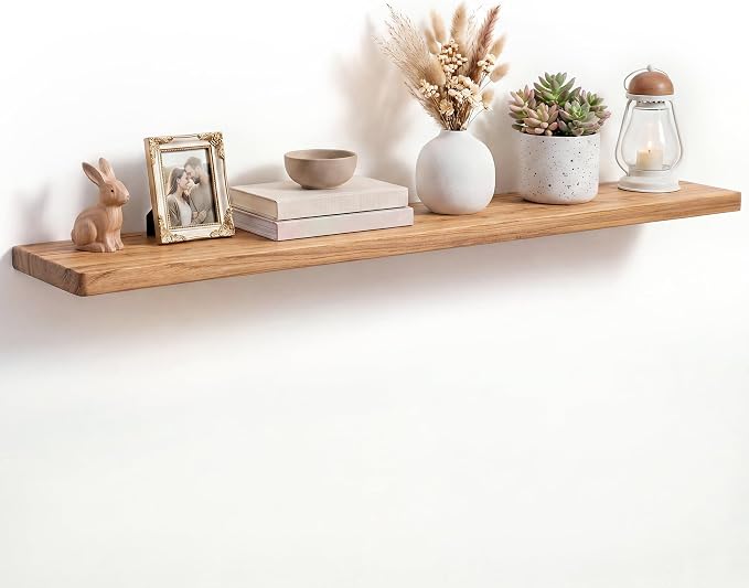 Fun Memories 55 Inch Floating Shelf, 8 Inch Deep Rounded Edge Extra Long Solid by FunMemories