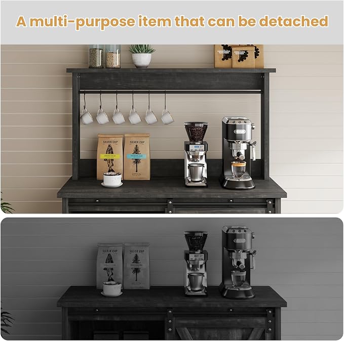 4ever2buy Farmhouse Coffee Bar Cabinet - Image 5