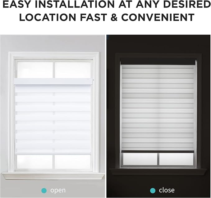 Joydeco No Drill Zebra Blinds for Windows, Cordless Day & Night Dual Sheer - Image 7