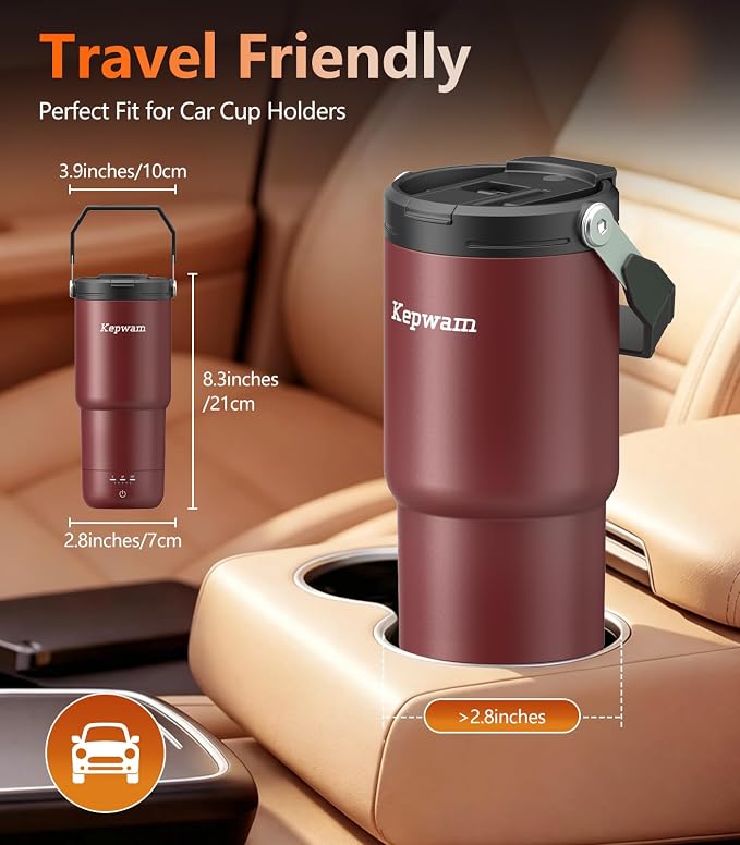 Kepwam Heated Coffee Mug Rechargeable T3, 20oz Self-Heating Travel Mug - Image 7