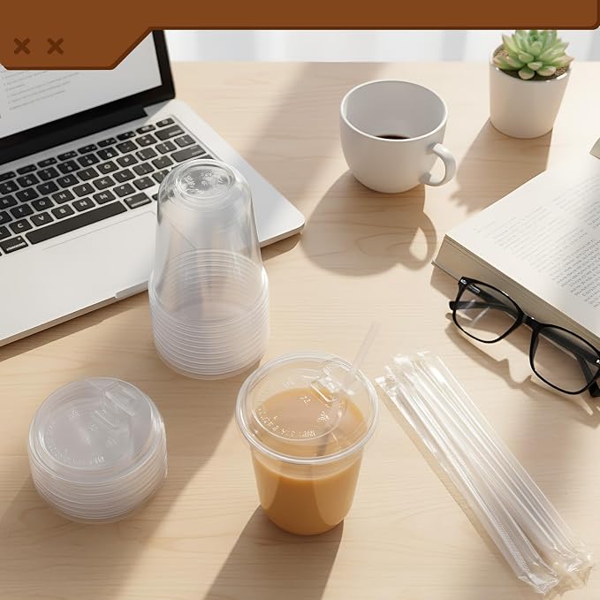 Ziliny 50 Pcs 16oz Clear Plastic Cups - Image 2