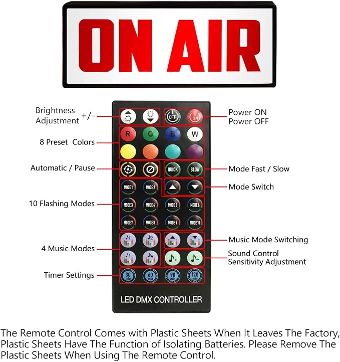 On Air LED Sign Light with Bright Red Glowing Light, Many Lighting Modes - Image 4