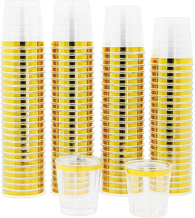 Mandala Crafts Disposable 1oz Plastic Mini Shot Glasses by MandalaCrafts