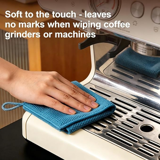 Barista Towels - 6 Pack Microfiber Coffee Cleaning Cloth Set, Espresso - Image 4