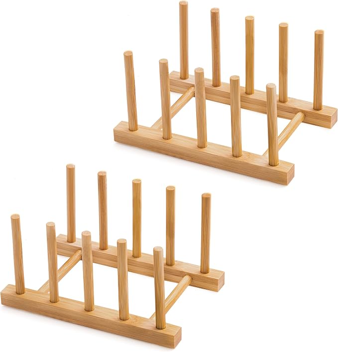 Bamboo Dish Drying Rack for Kitchen Counter and Cabinet, by Oyydecor