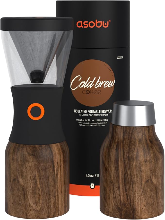 asobu Cold Brew Coffee Maker, Award-Winning 40oz Insulated Cold Brew Brewer by Asobu