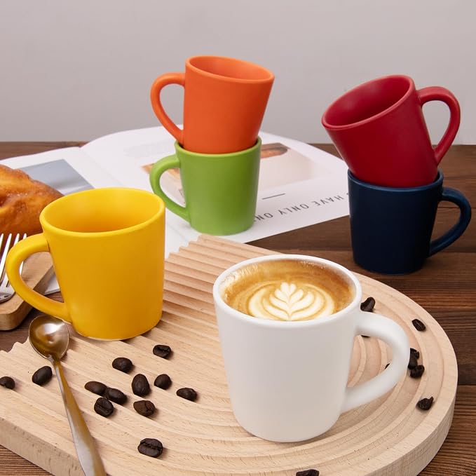 4.2 oz Espresso Cups Set of 2, Ceramic Coffee Mugs Demitasse Cups, Small - Image 5