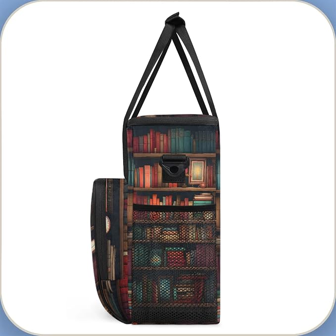 Bookshelf Coffee Maker Carring Bag, Large Insulated Storage Organizer Case Tote - Image 4
