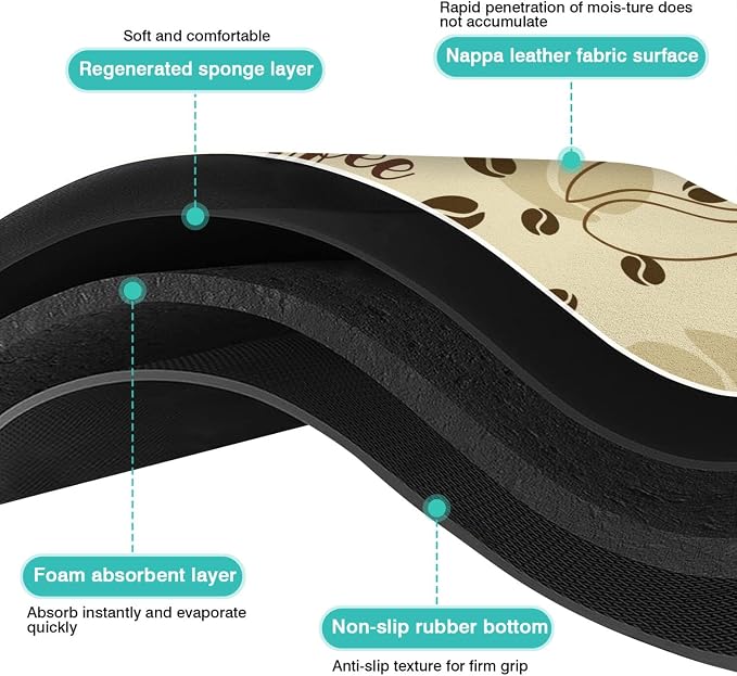 Fashion Absorbent Coffee Bar Mat - Image 6