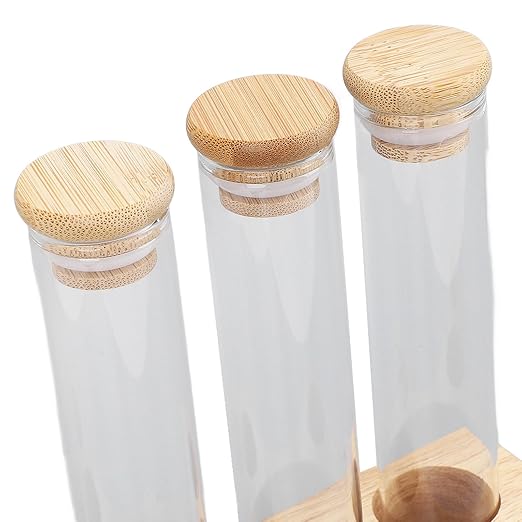 Coffee Bean Jars Canisters Solid Wood Base Airtight Storage Containers Single - Image 8