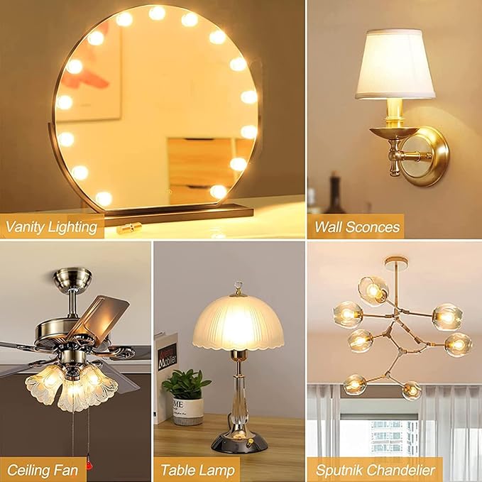 XININSUN E12 G16.5 Light Bulb, 40 Watt Candelabra Light Bulb, Dimmable Warm - Image 5